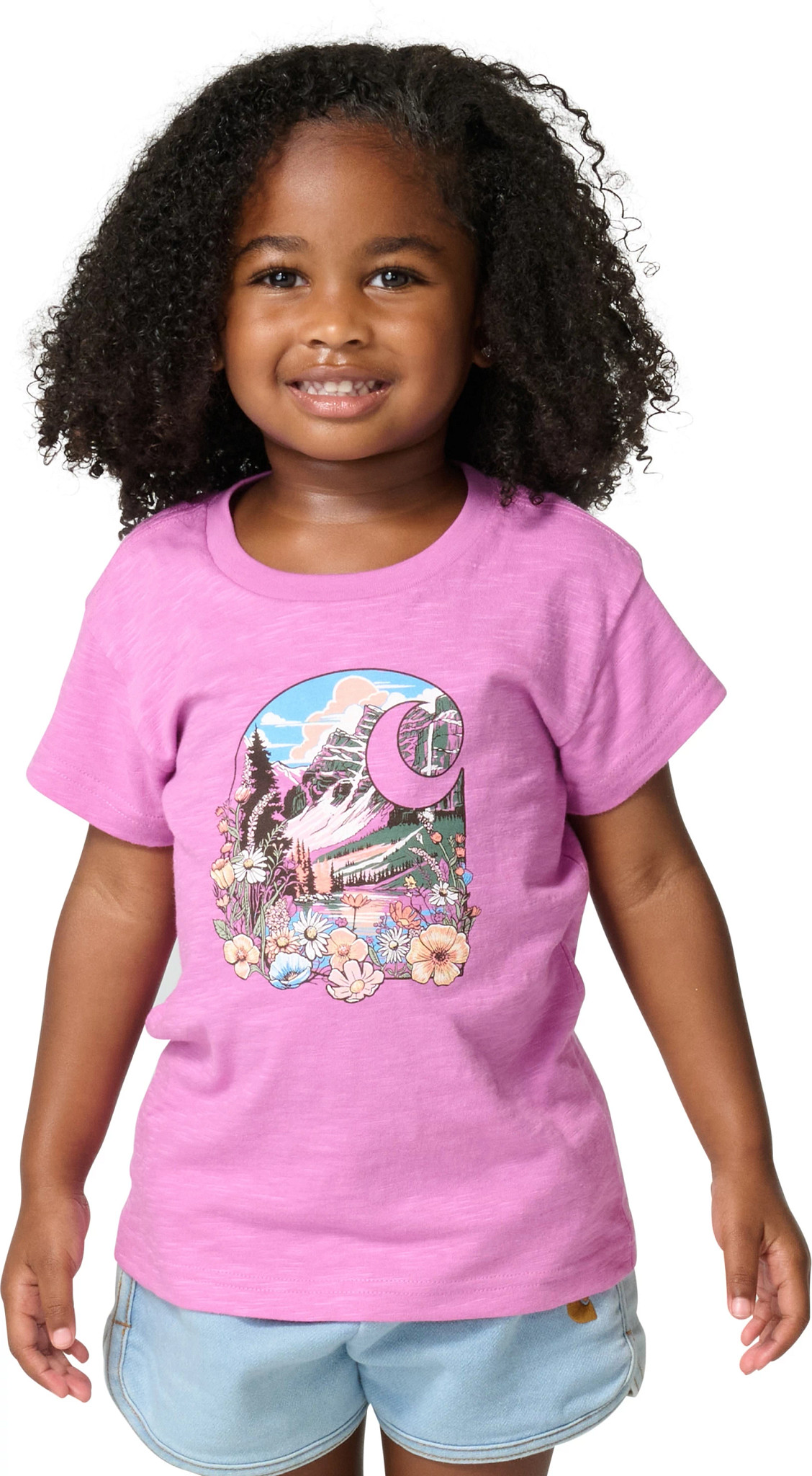 Youth Girl's Carhartt Short Sleeve Parks T-Shirt shown in Bodacious (Pink)