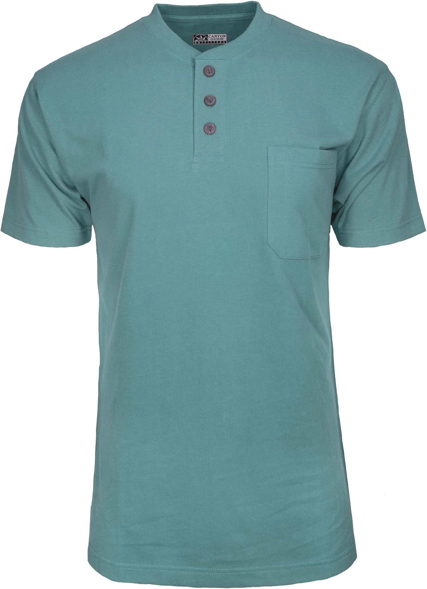 Men's Canyon Guide Poplar Short Sleeve Henley shown in Artic Teal (Teal)