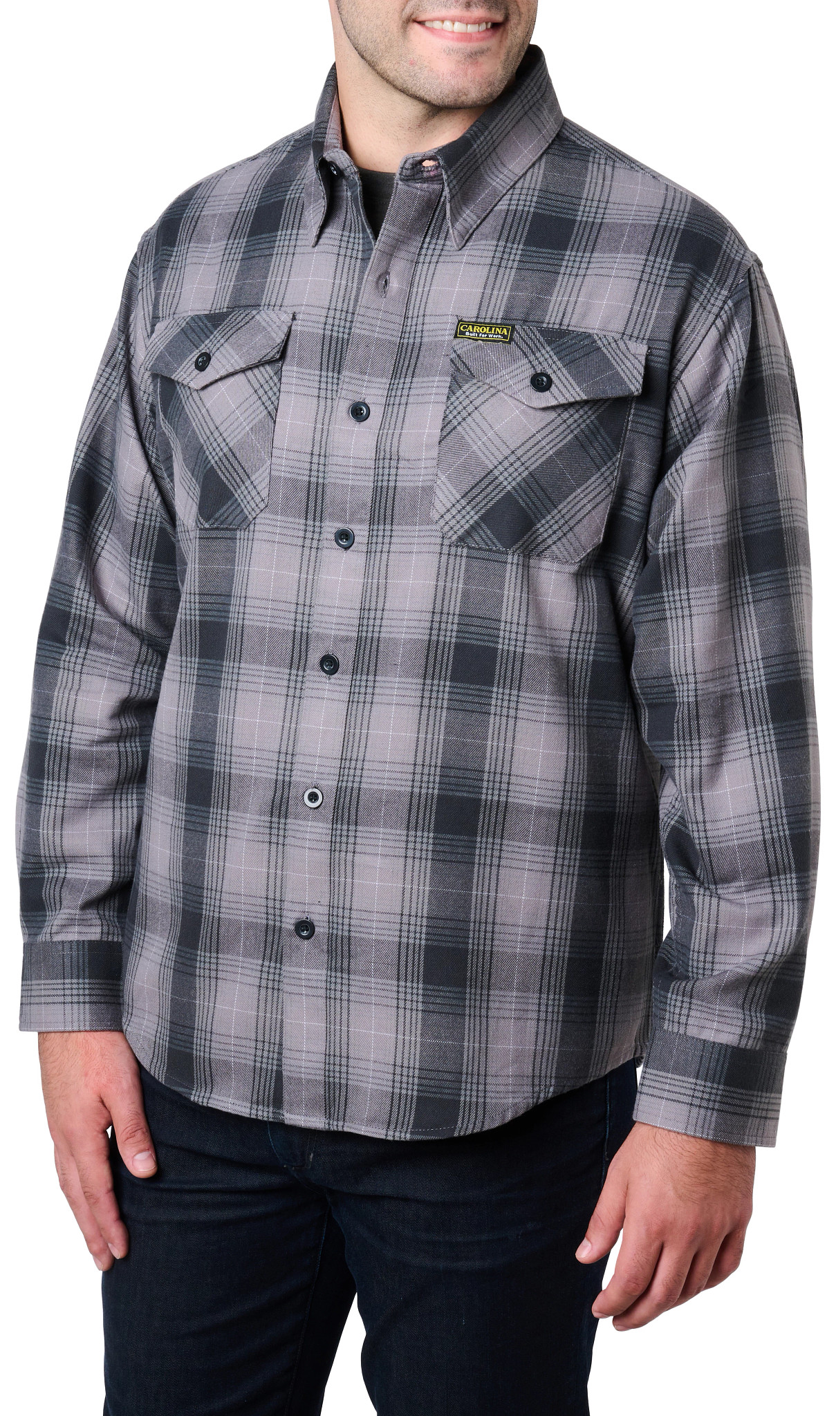 Woven Flannel Shirt shown in Grey (Grey)