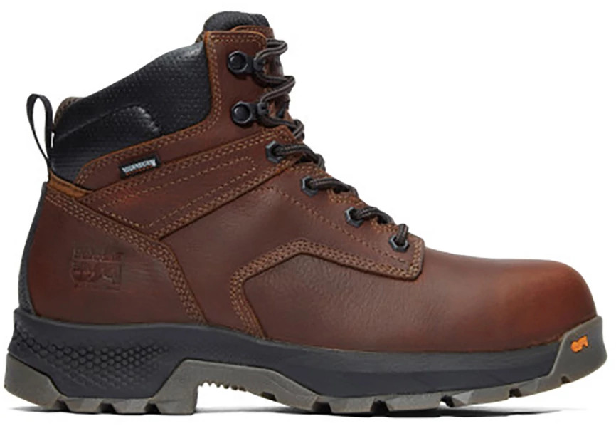 Men's Mens Timberland Pro 6 Inch Waterproof Composite Toe Titan Ev shown in Brown (Brown)