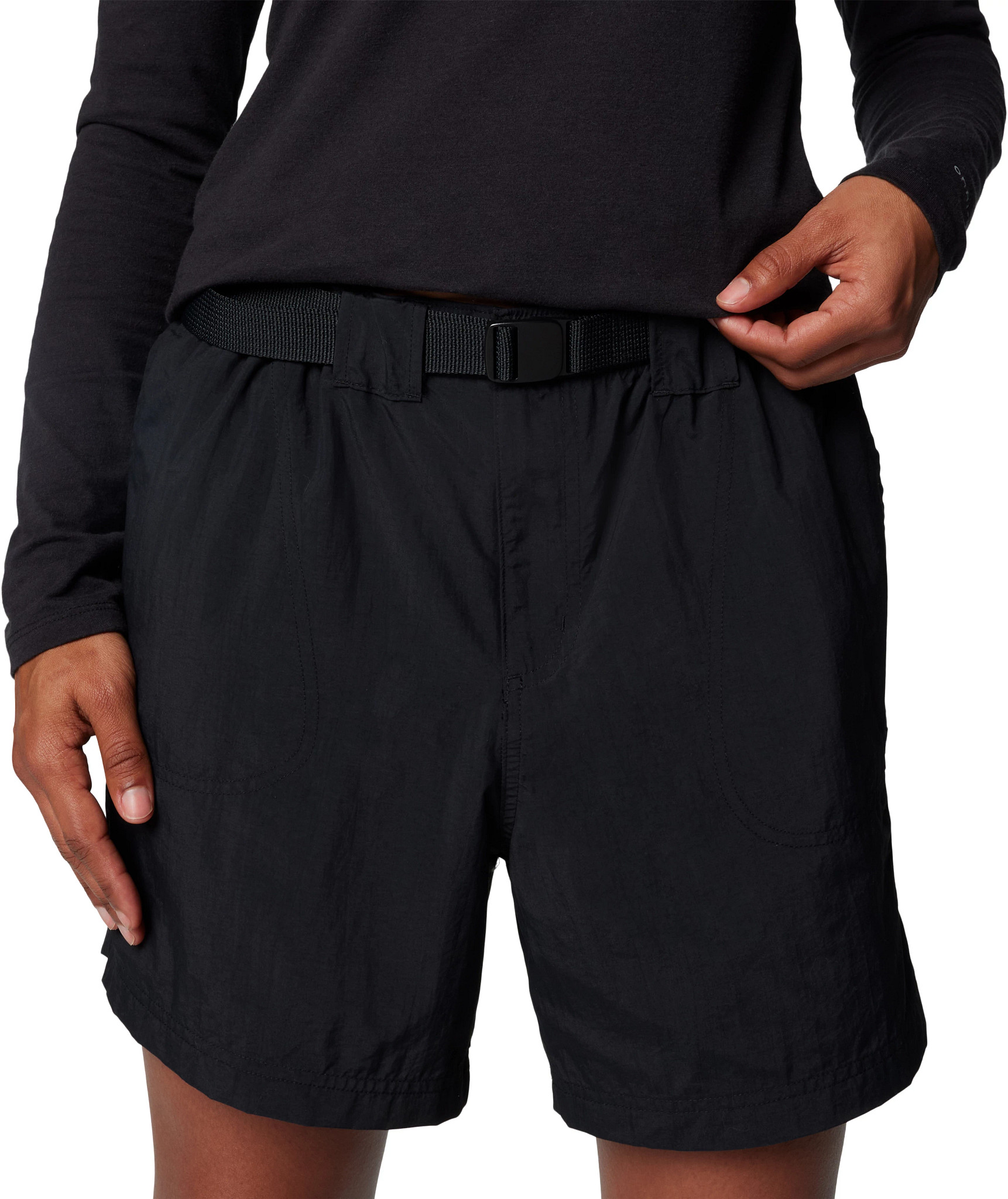 Women's Columbia Sandy River Cargo 6" Short Ii shown in Black (Black)