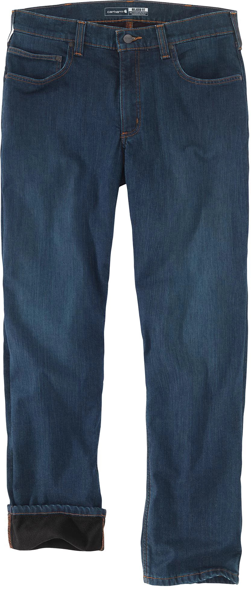 Men's Carhartt Rugged Flex-&laquo; Fleece Lined 5 Pocket Jeans shown in Denim (Blue)