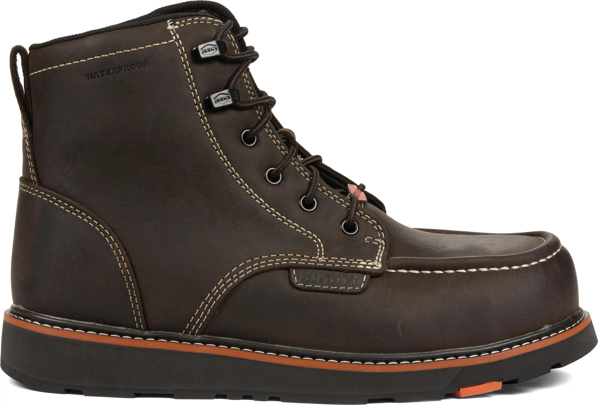 Men's Brunt Workwear 6 Inch Marin Waterproof Composite Toe Dark Brown shown in Dark Brown (Brown)
