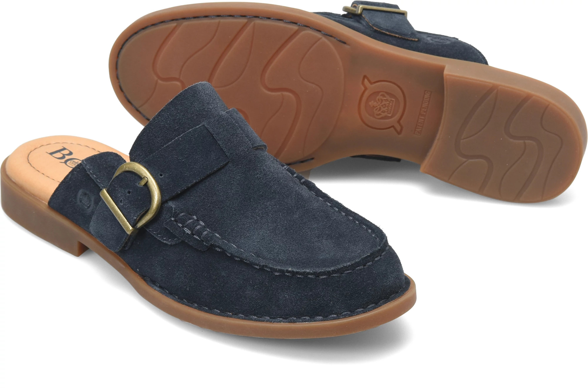 Meg. shown in Navy Suede (Blue)