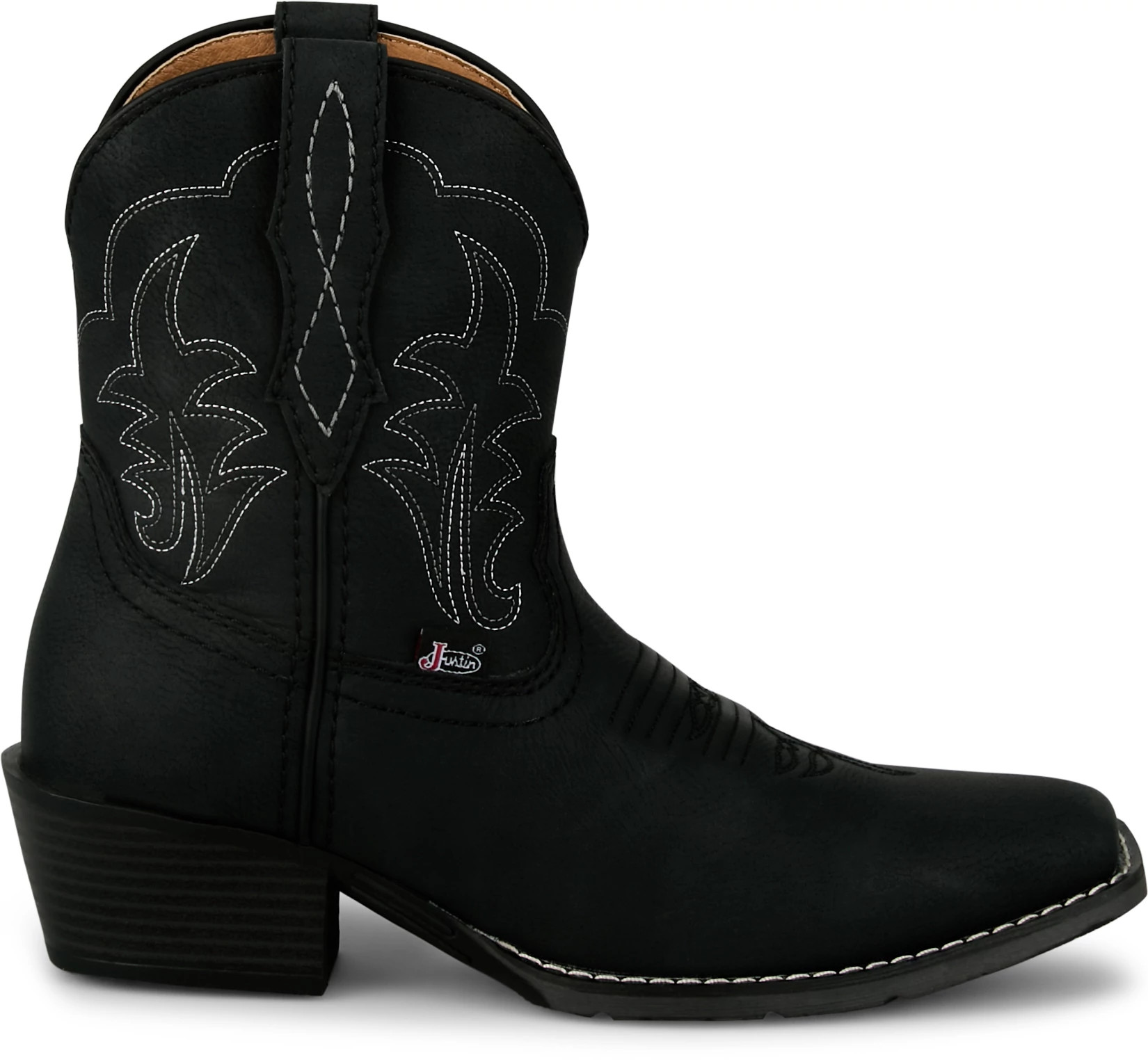 Women's Justin Boots Dee 7" Western shown in Black (Black)