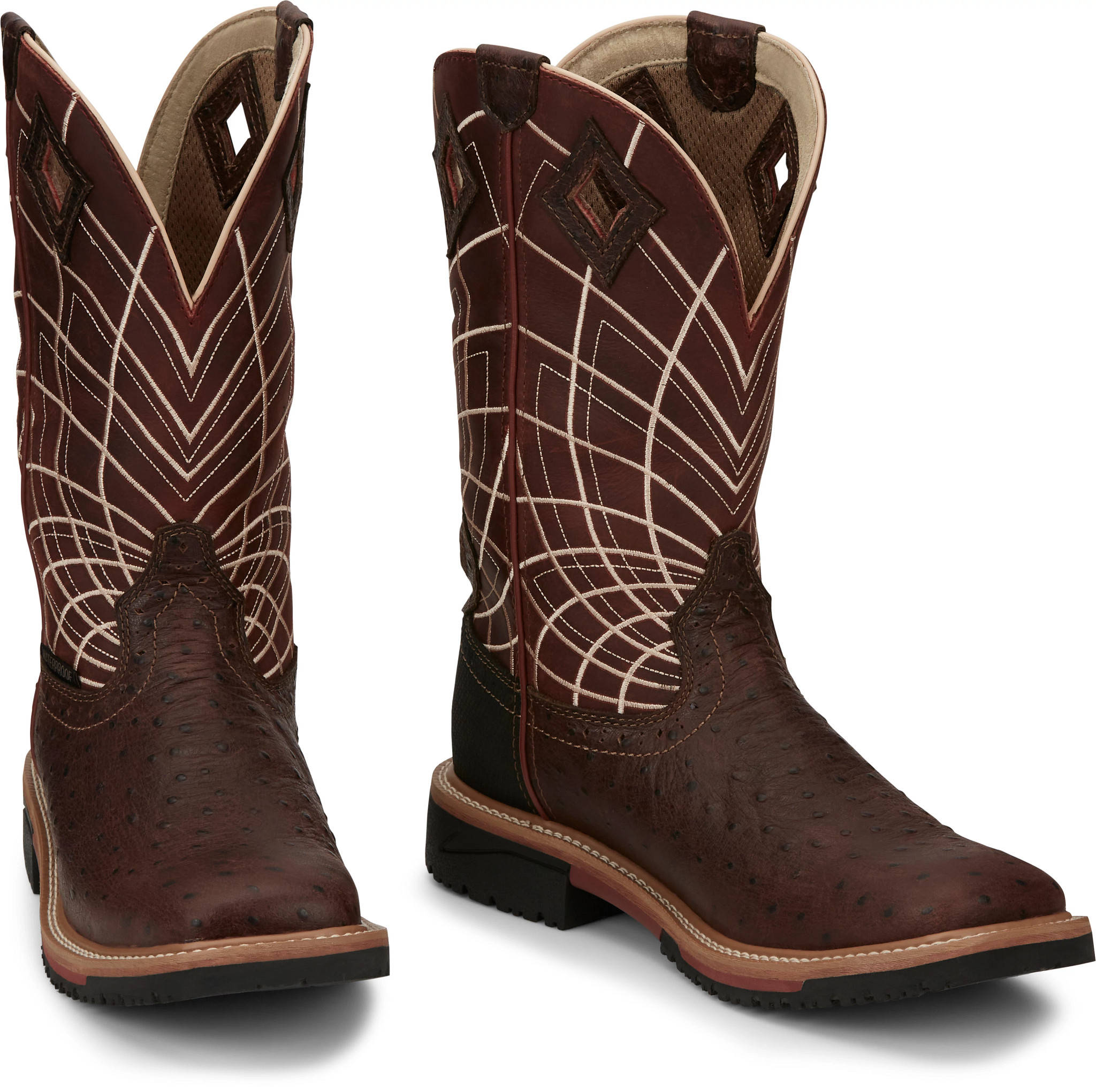 Justin ostrich roper boots online