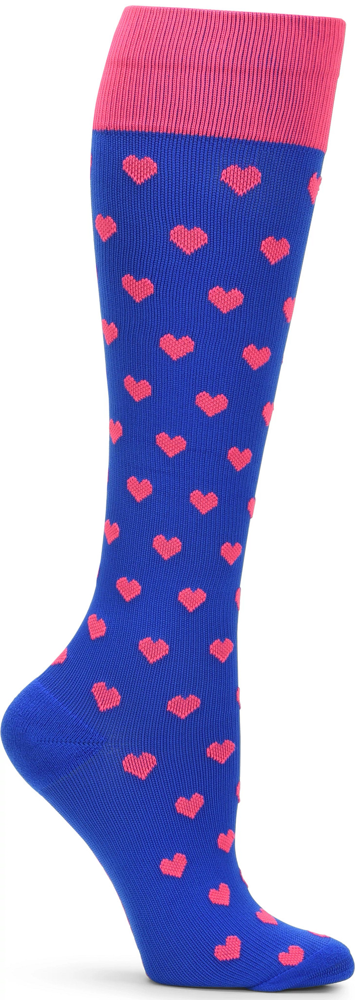 Medical Grade Compression se muestra en la Pink Hearts (Azul)