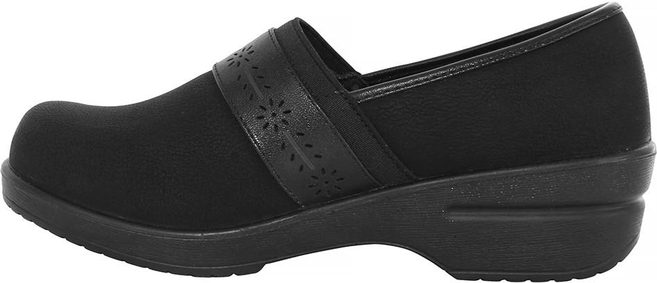 Womens Easy Street Hansen Slip Resistant Slip On Black (US Size 6.5 W)