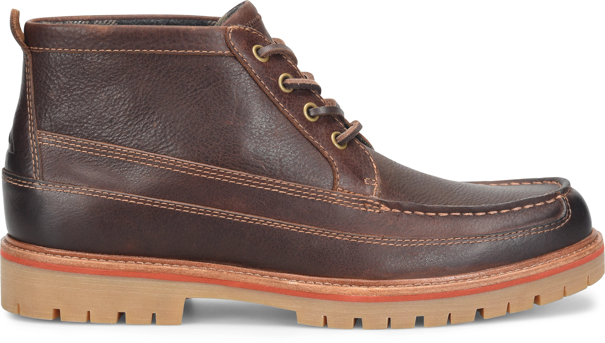 Rivers Moc Toe Waterproof Leather Boots se muestra en la Bridle Brown (Caf&eacute;)