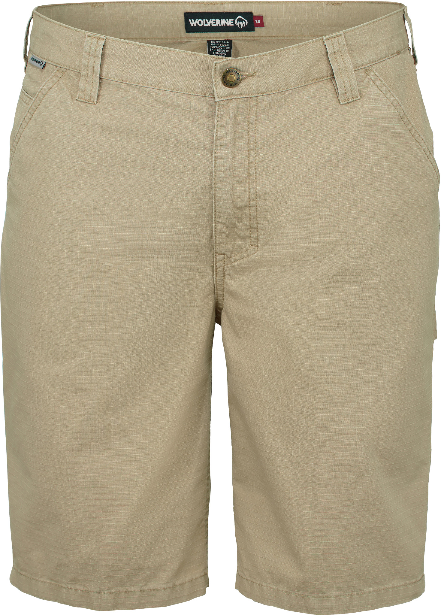 Men's Wolverine Eaton Ripstop 11 Inch Shorts shown in Khaki (Tan)