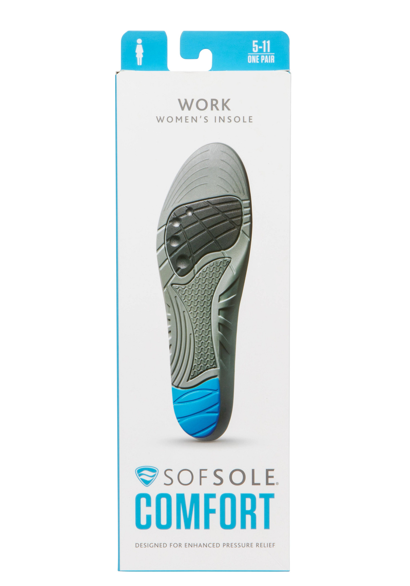 Women's Sofsole Work 5-11 Insole shown in White (White)