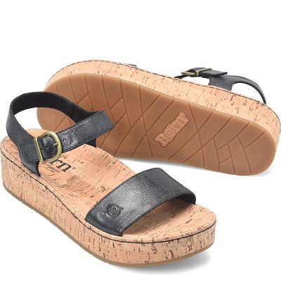 Born Sharr Leather Platform Thong Sandals
