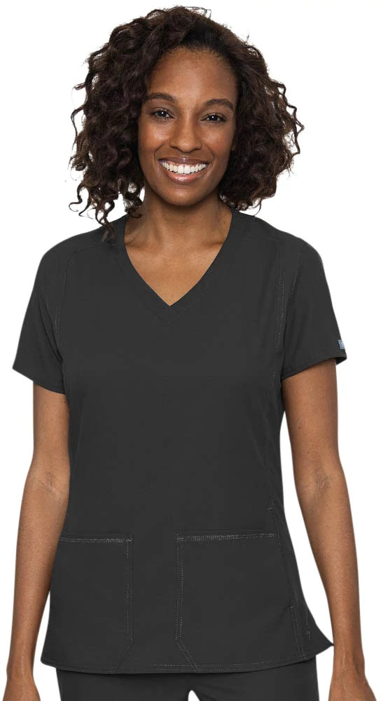 Women's Med Couture Insight V Neck shown in Black (Black)