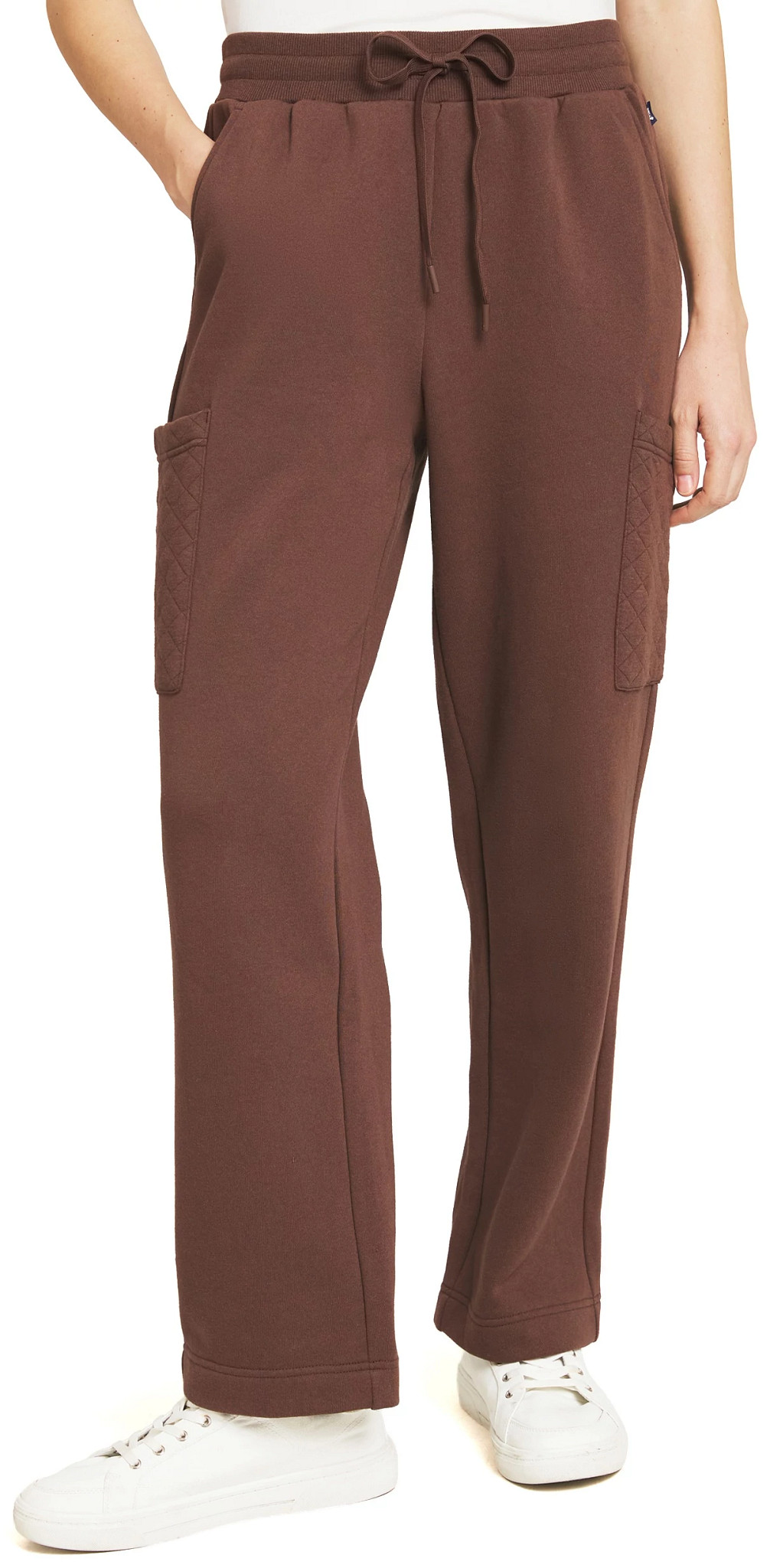 Women's Lands' End Quilted Pull On Pant shown in Shaved Chocolate (Brown)
