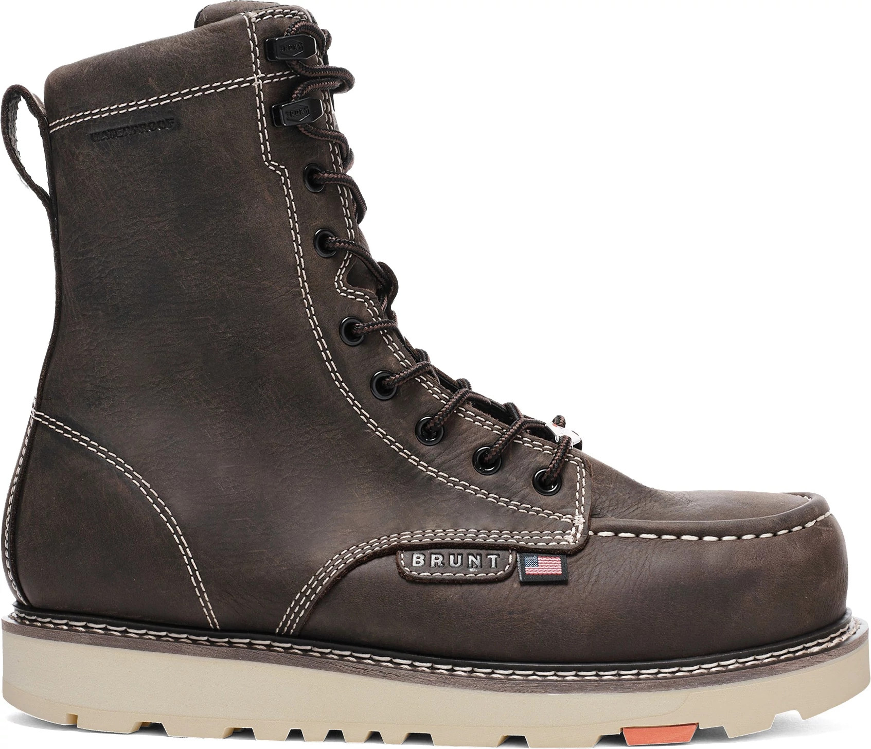Men's Brunt Workwear Welted Usa 8 Inch Composite Toe Marin shown in Dark Brown (Brown)