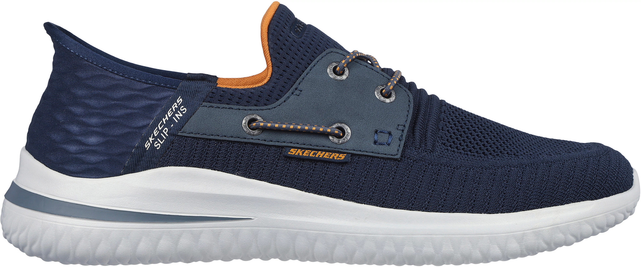 Denim skechers slip on mens online