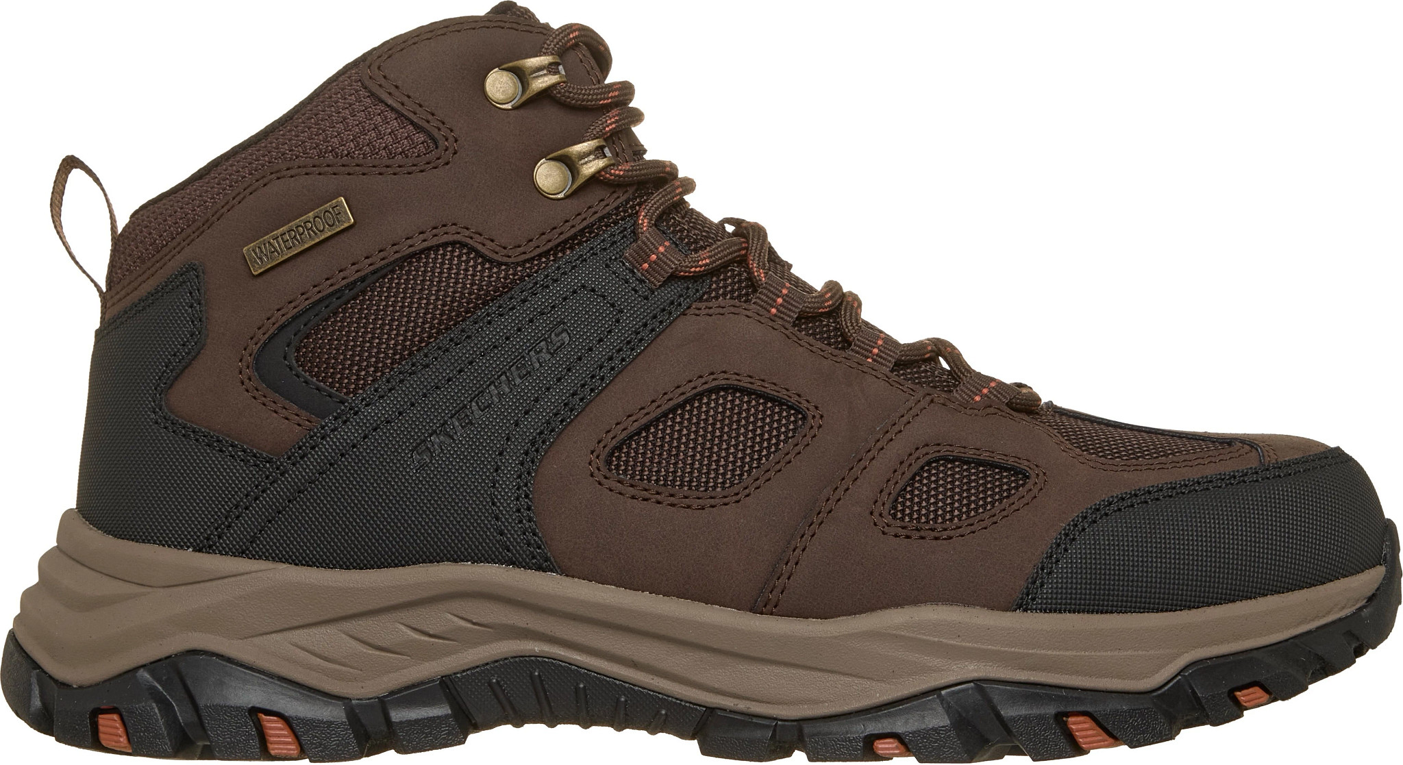 Men's Skechers Waterproof Rickter Pathseeker Hiker shown in Chocolate (Brown)