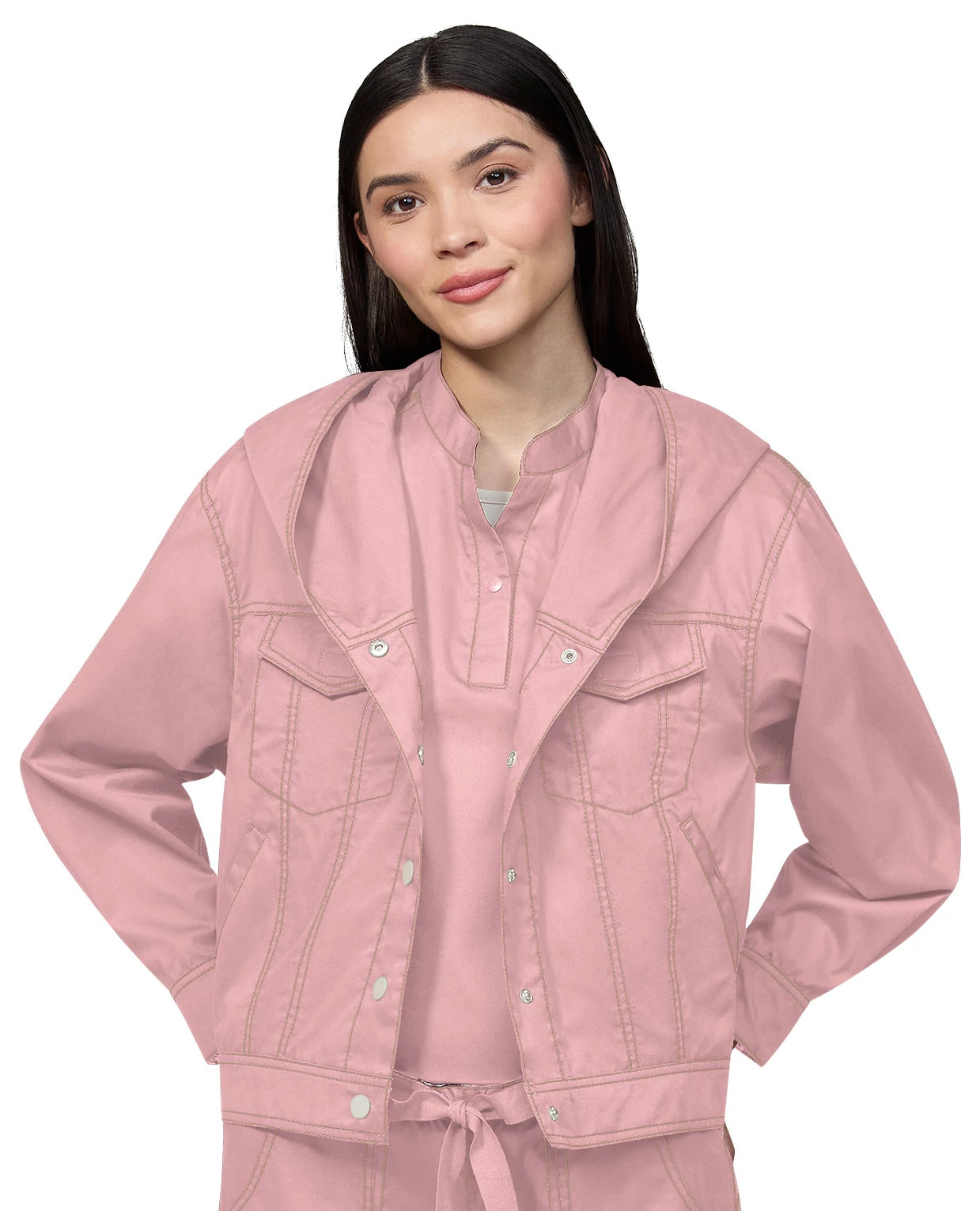 Women's Koi Nyra Jacket shown in Rose (Pink)