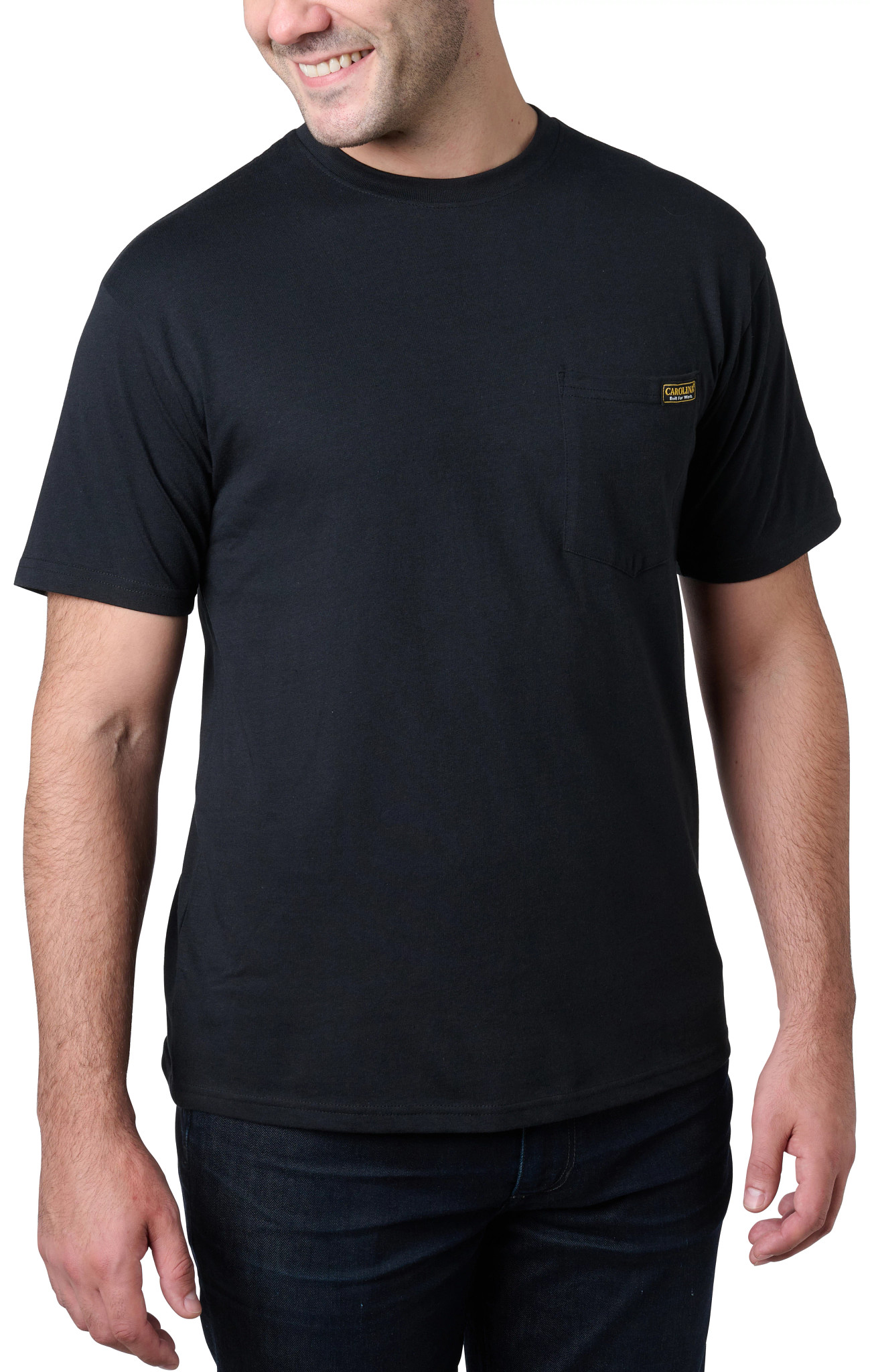 Carolina Pocket Tee se muestra en la Black (Negro)