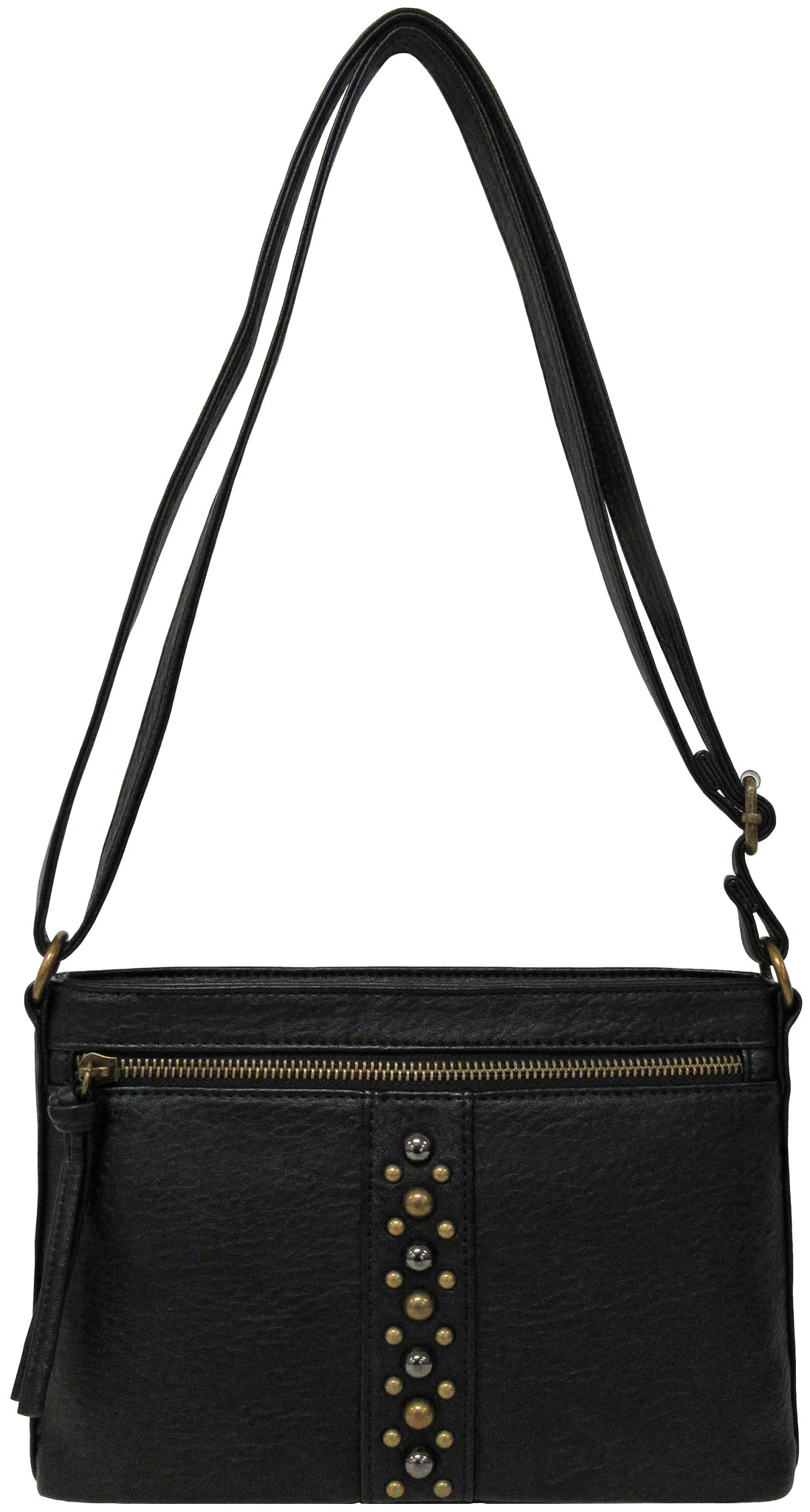 Women's Bueno Antique Pebble W/Studs Crossbody shown in Black (Black)