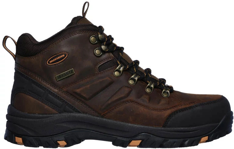 Men's Skechers Waterproof Relment Traven Hiker shown in Brown (Brown)