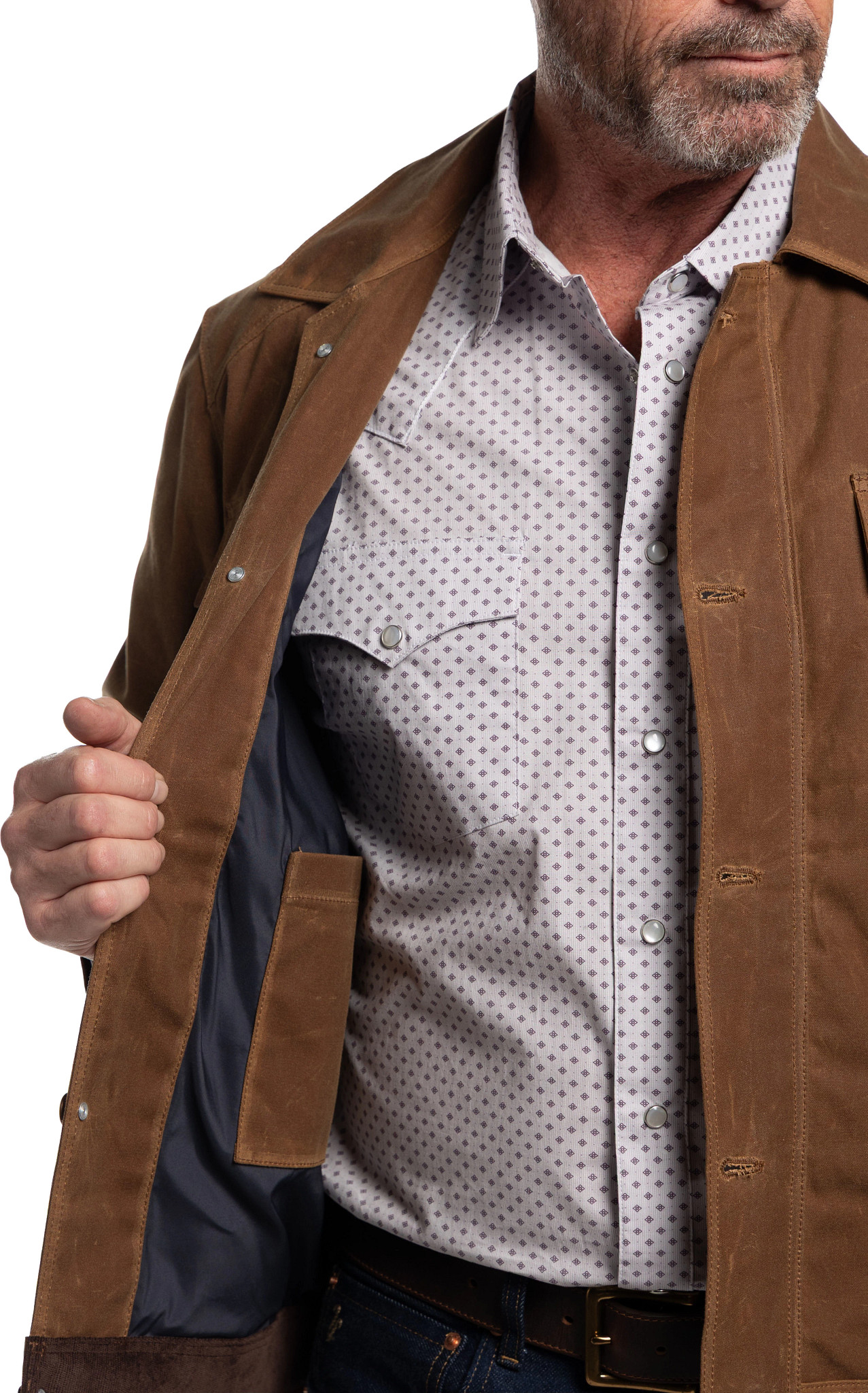 Waxed Canvas Jacket shown on model 
