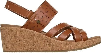 Women's Skechers Arch Fit Beverlee 2.0 Natural Era shown in Luggage (Brown)