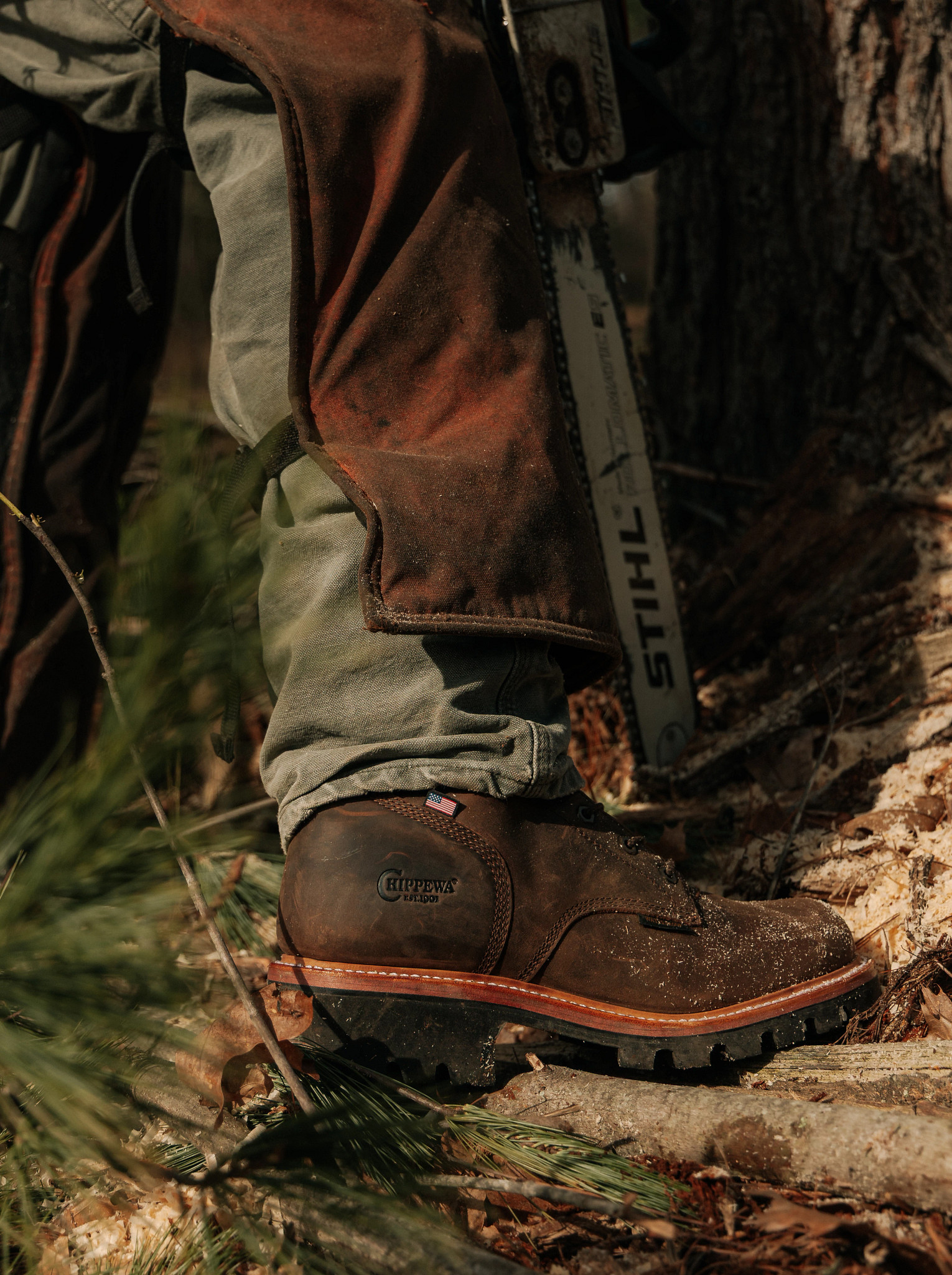 Super Logger 9" Waterproof Insulated Steel Toe  shown on model 