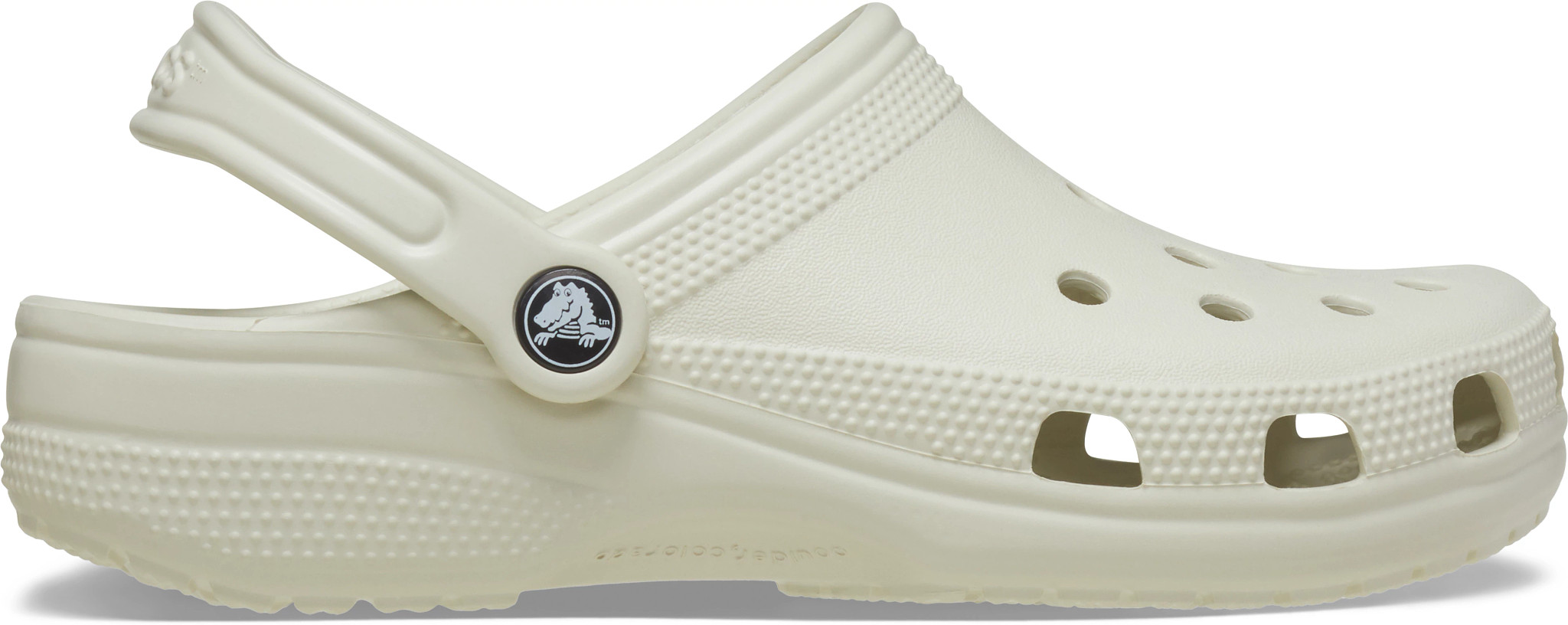 Women's Crocs Classic Clog shown in Linen (Off White)