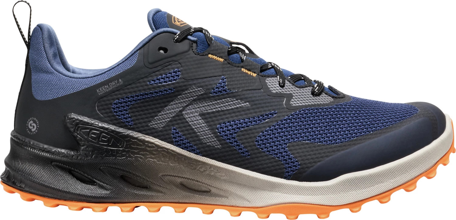 Men's Keen Utility Waterproof Zionic Trail shown in Navy Marigold (Blue)