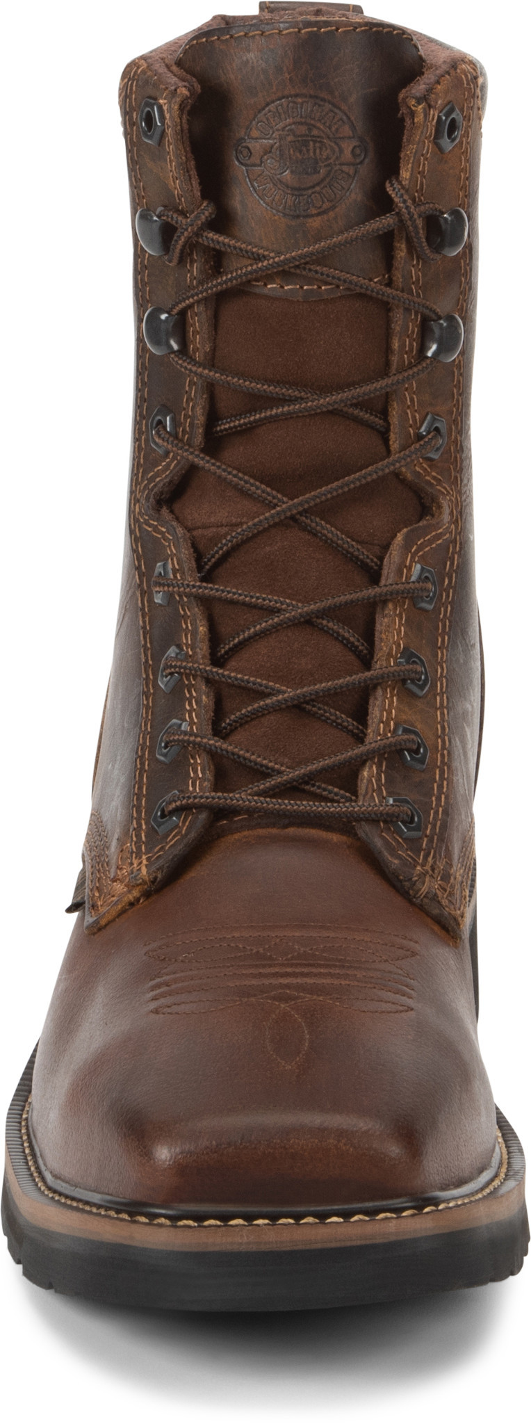 justin stampede lace up square toe