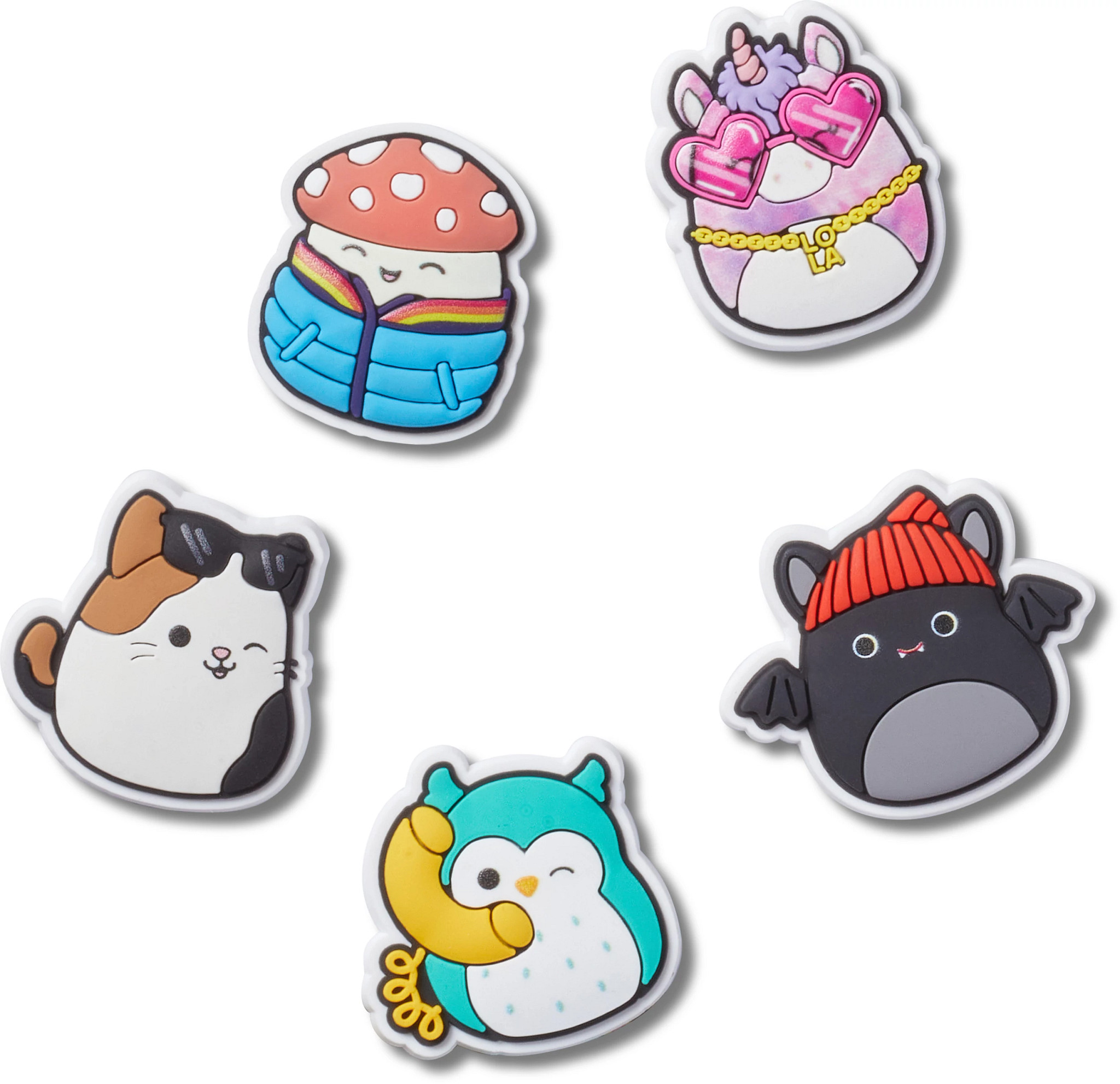 Unisex Crocs Squishmallows 5pk Jibbitz shown in Multicolor (Metallic)