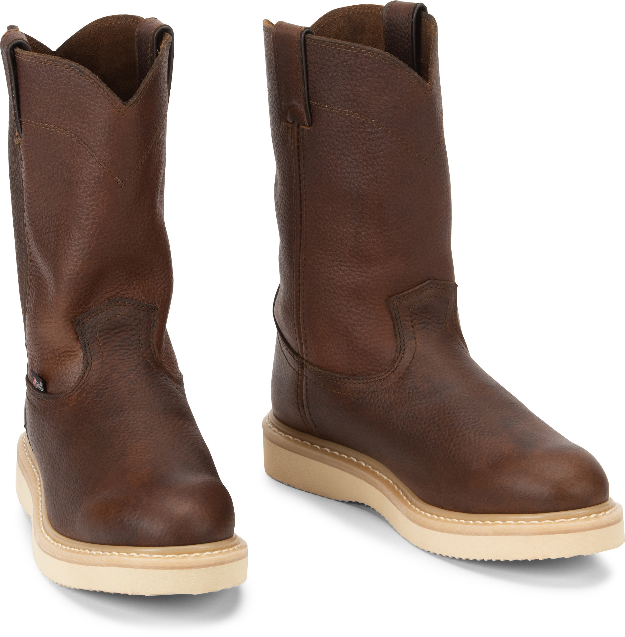 Pull on wedge store sole work boots