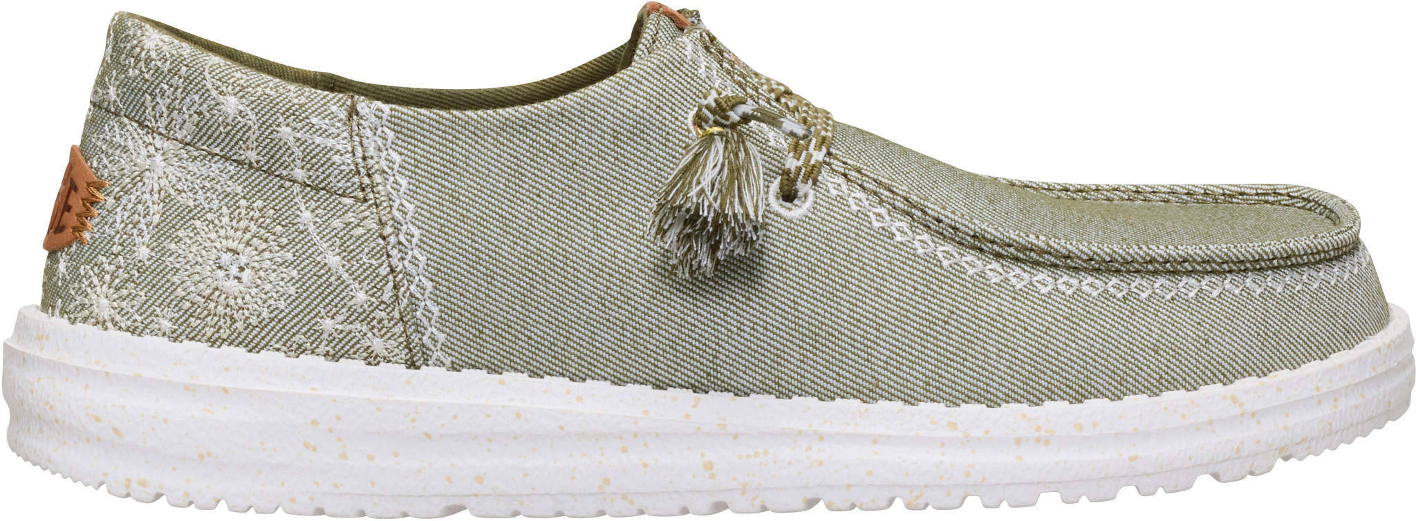 Women's Hey Dude Wendy Funk Embroidered Floral shown in Olive Floral (Green)
