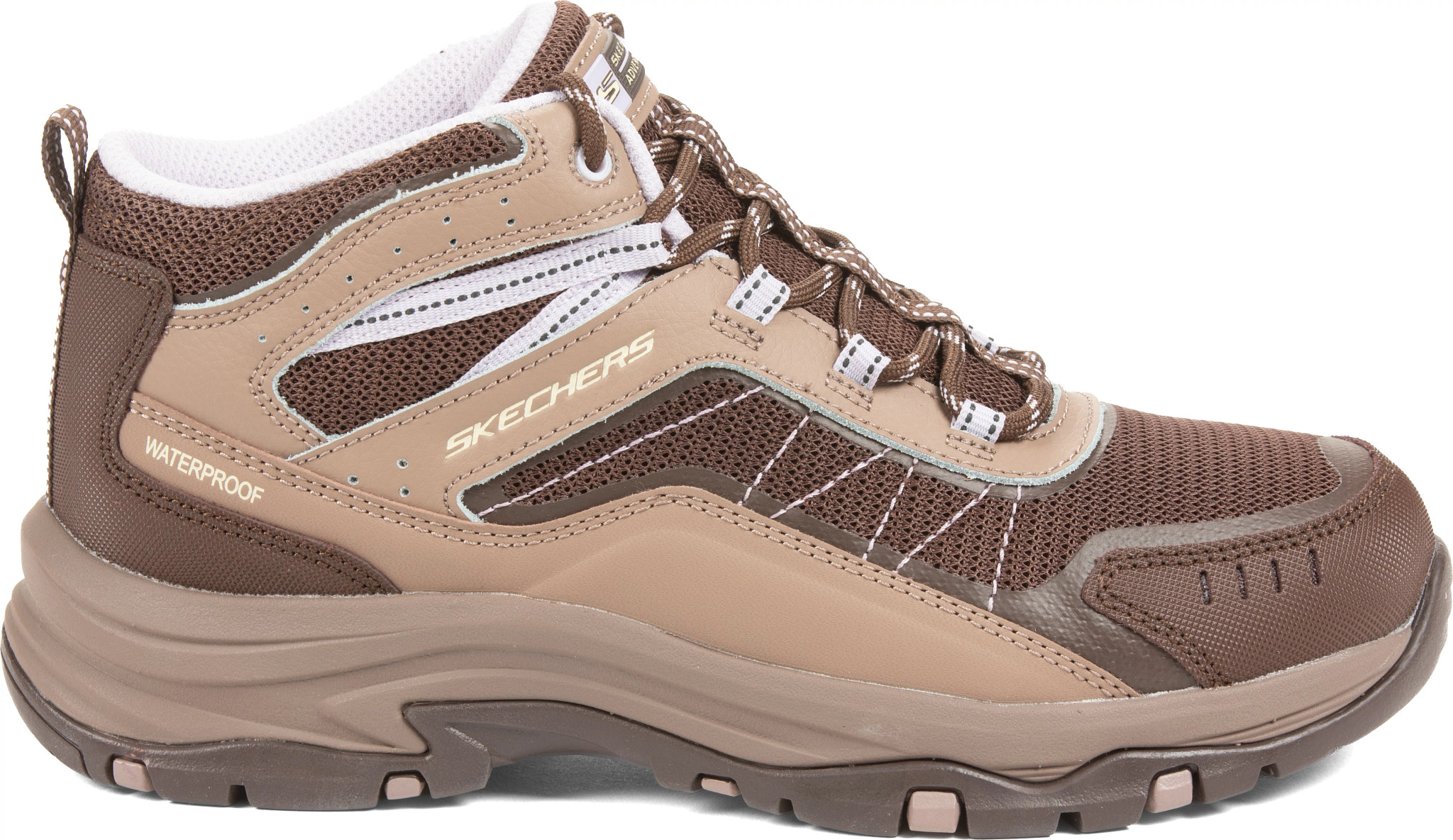 Women's Skechers Waterproof  Trego Ashaway Hiker shown in Dark Brown (Brown)