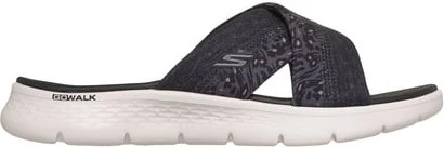 Women's Skechers Gowalk Flex Slide shown in Black/Multi (Black)