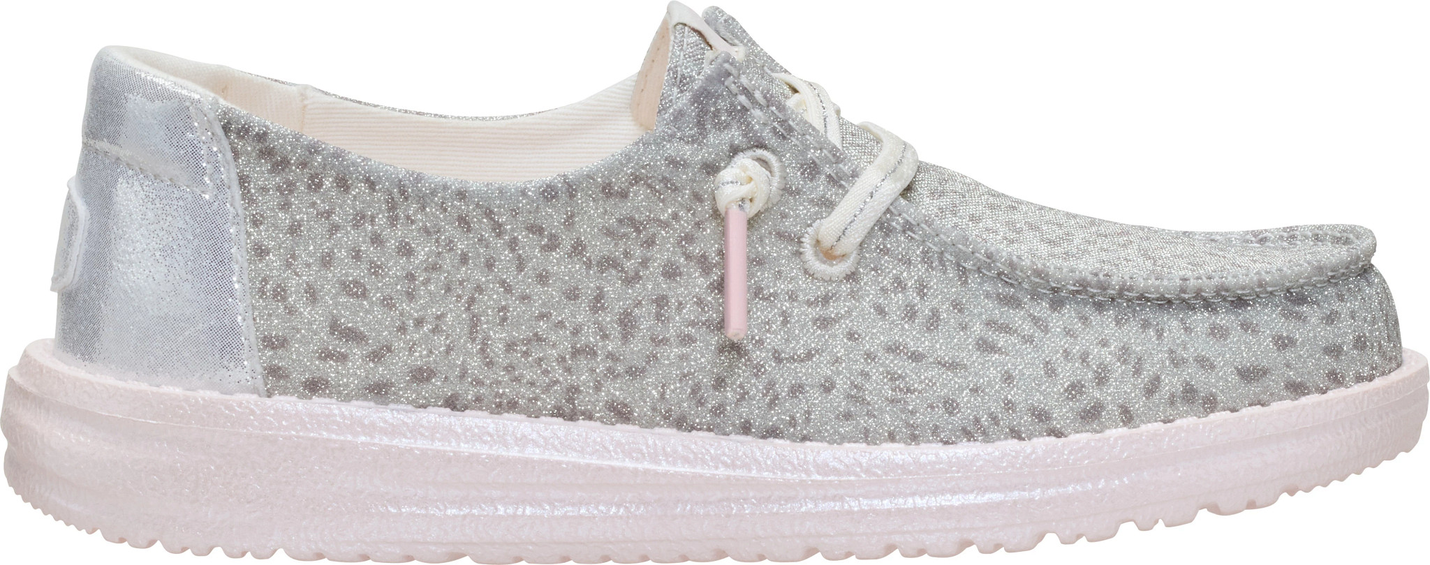 Girl's Hey Dude Wendy Y Luxe Leopard shown in Leopard Pink/Silver (Animal Print)