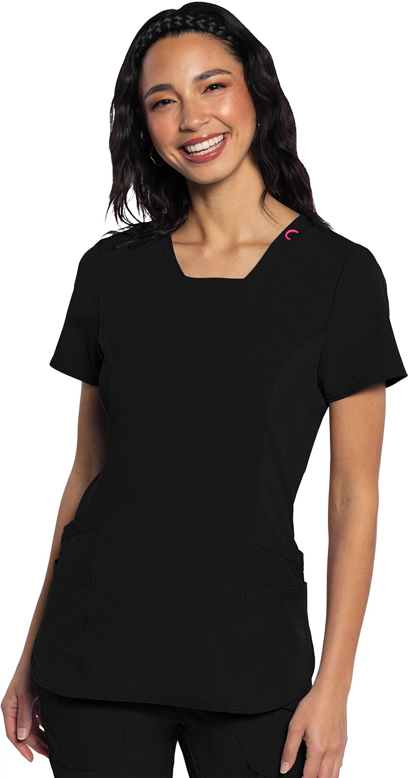 Women's Med Couture Amp V Neck shown in Black (Black)