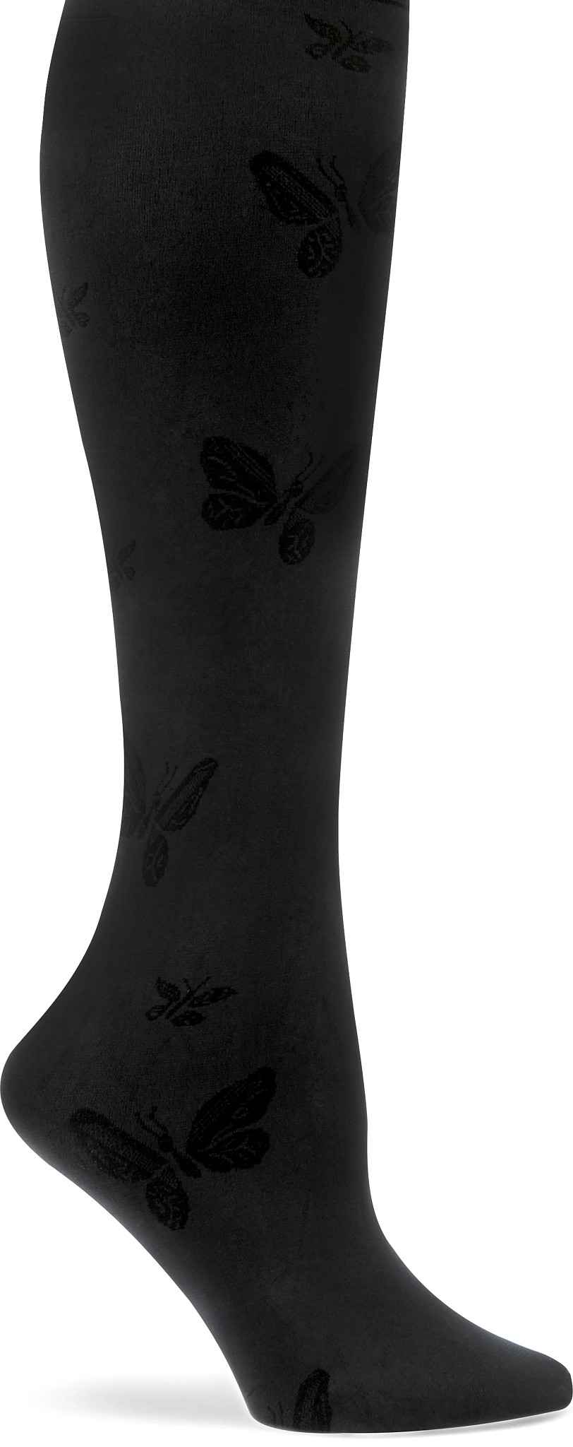 Women's Nurse Mates Butterfly Trouser Socks shown in Black (Black)