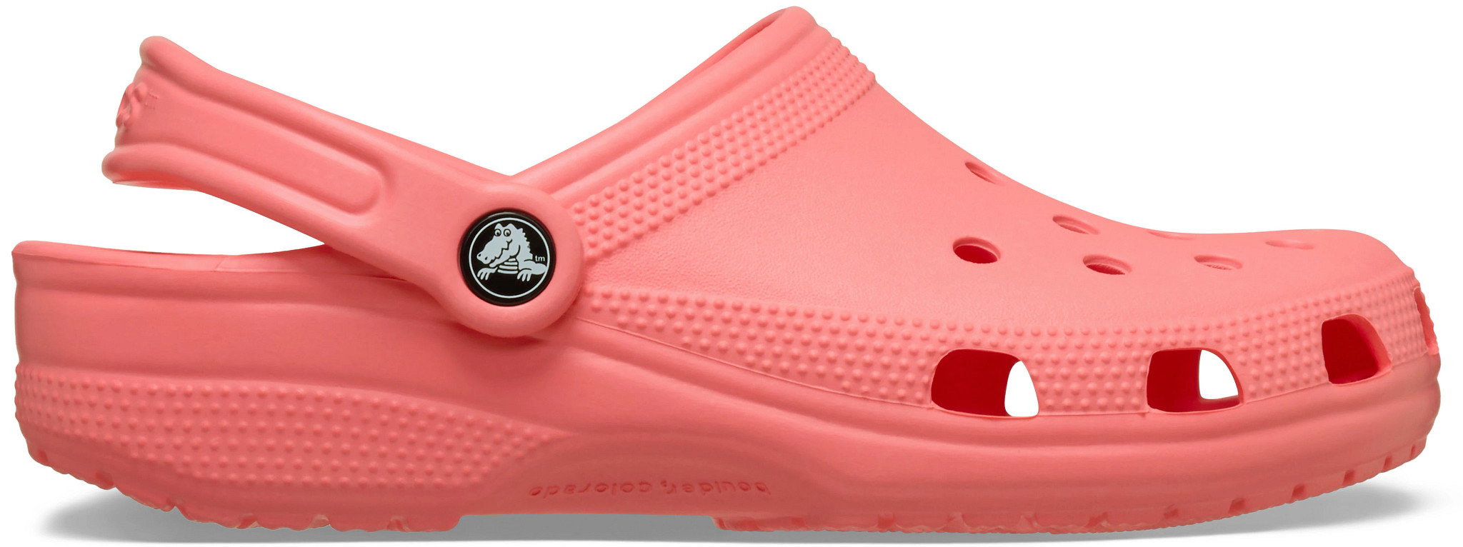 Women's Crocs Classic Clog shown in Guava (Pink)
