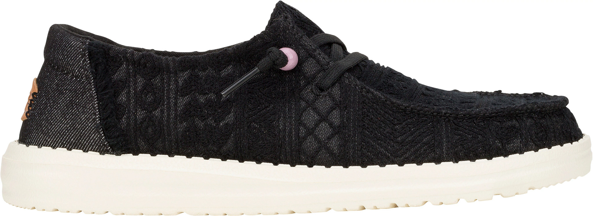 Women's Hey Dude Wendy shown in Black/White (Black)