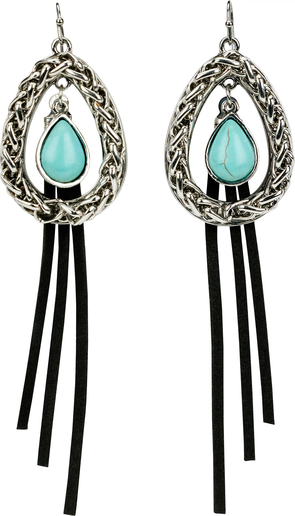 Justin Women's Open Teardrop Earrings se muestra en la Silver (Gris)