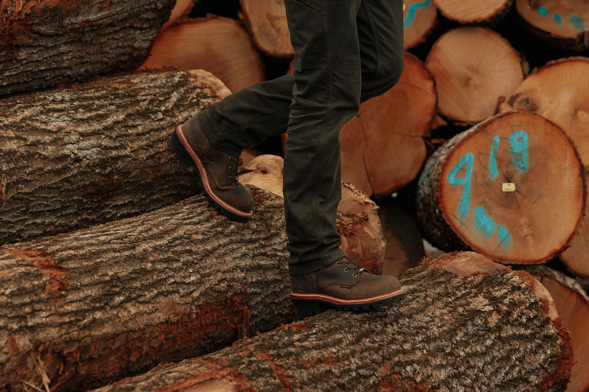 Super Logger 9" Waterproof Insulated Steel Toe  shown on model 