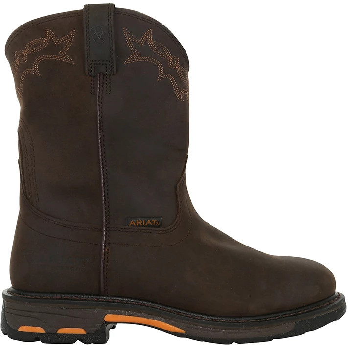 Men's Ariat 10 Inch Waterproof Workhog shown in Brown (Brown)