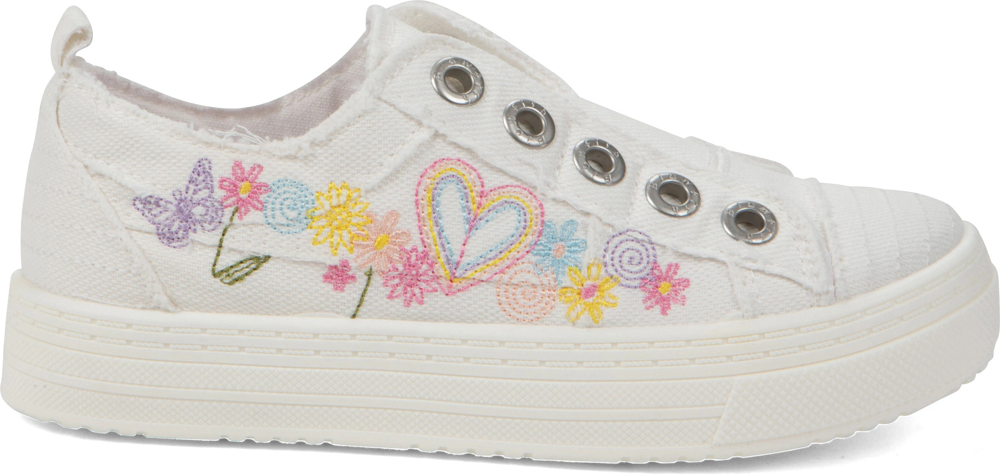 Girl's Blowfish Malibu Super Play Canvas shown in White (White)