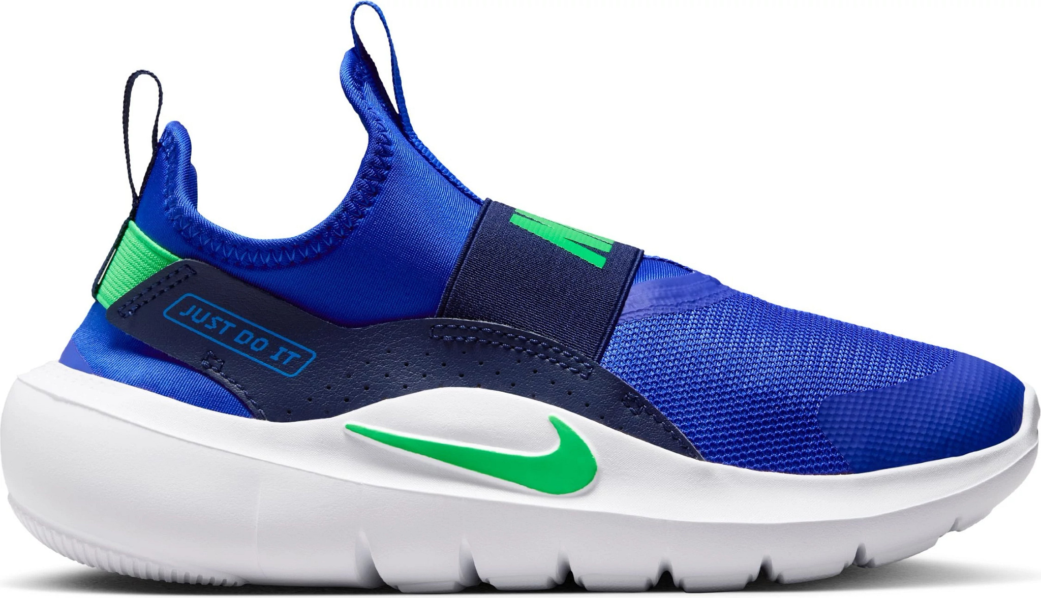 Youth Boy's Nike Flex Runner 4 shown in Blue/Green/Navy (Blue)