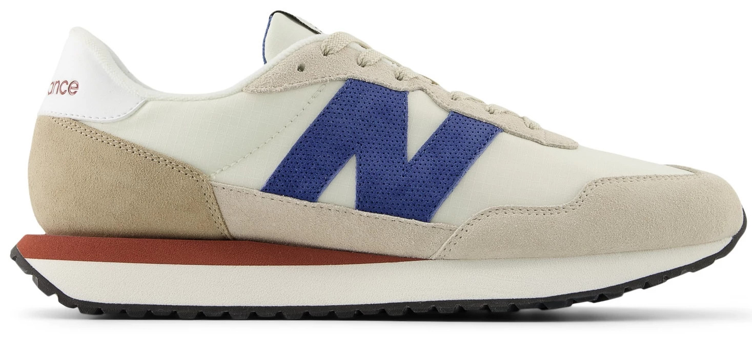 Men's New Balance 237 Lifestyle Sneaker shown in White Blue (White)