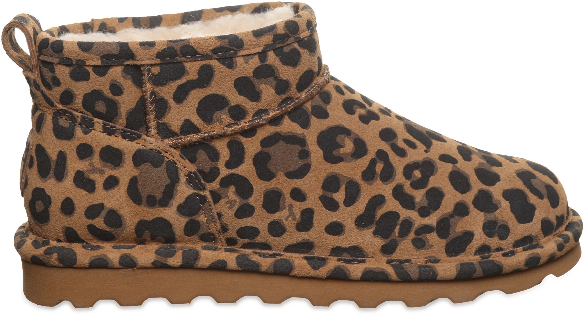 Women's Bearpaw Shorty Exotic Bearcoat shown in Tobacco Leopard (Brown)