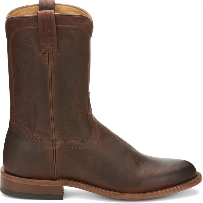Botte cowboy homme marron à motifs brodés • La botterie Botte cowboy homme marron à motifs brodés • La botterie