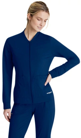 Women's Barco Skechers Contour Warm Up Jacket shown in Navy (Blue)
